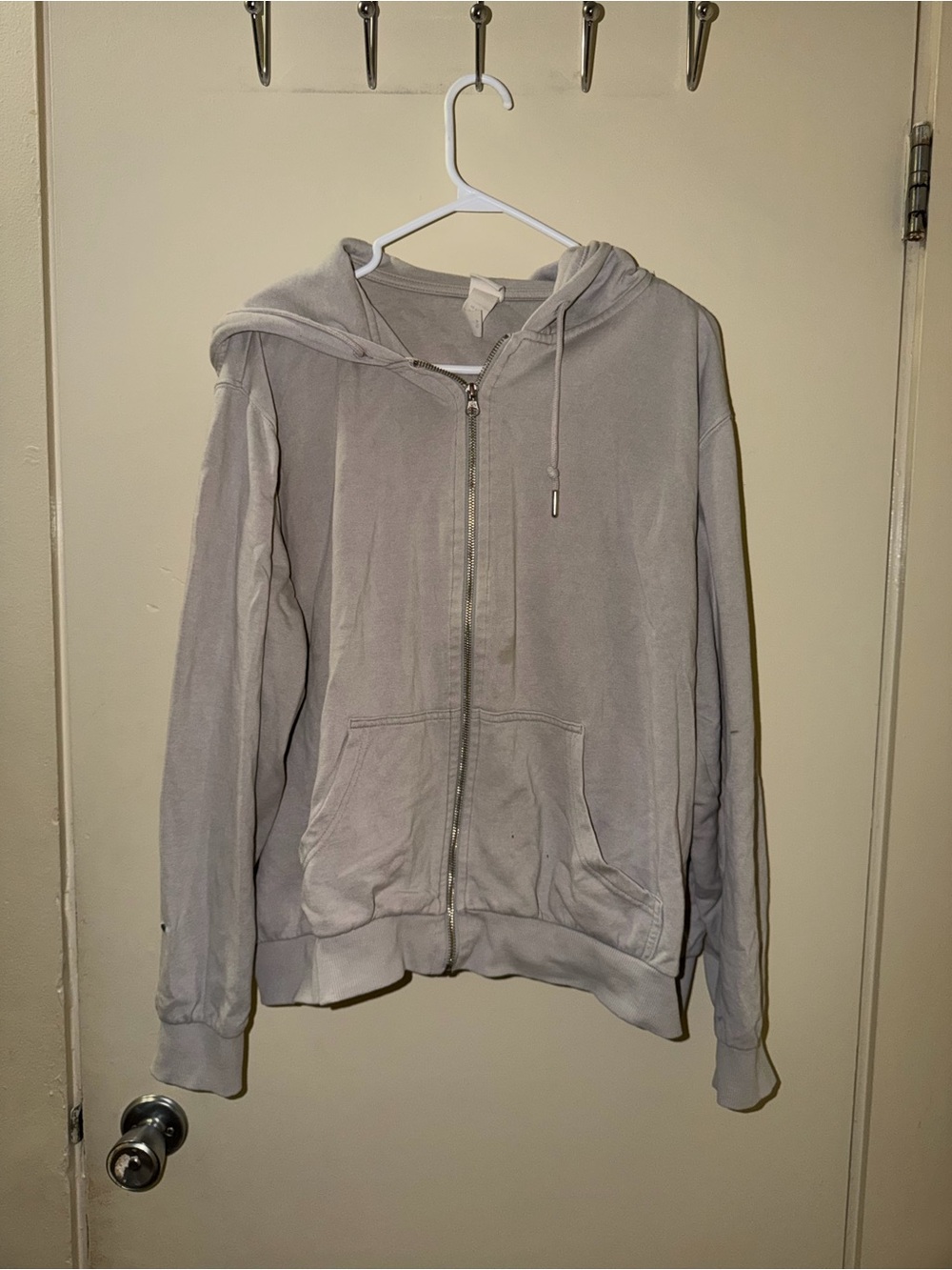 H&M Light Gray Zip-Up Hoodie Jacket